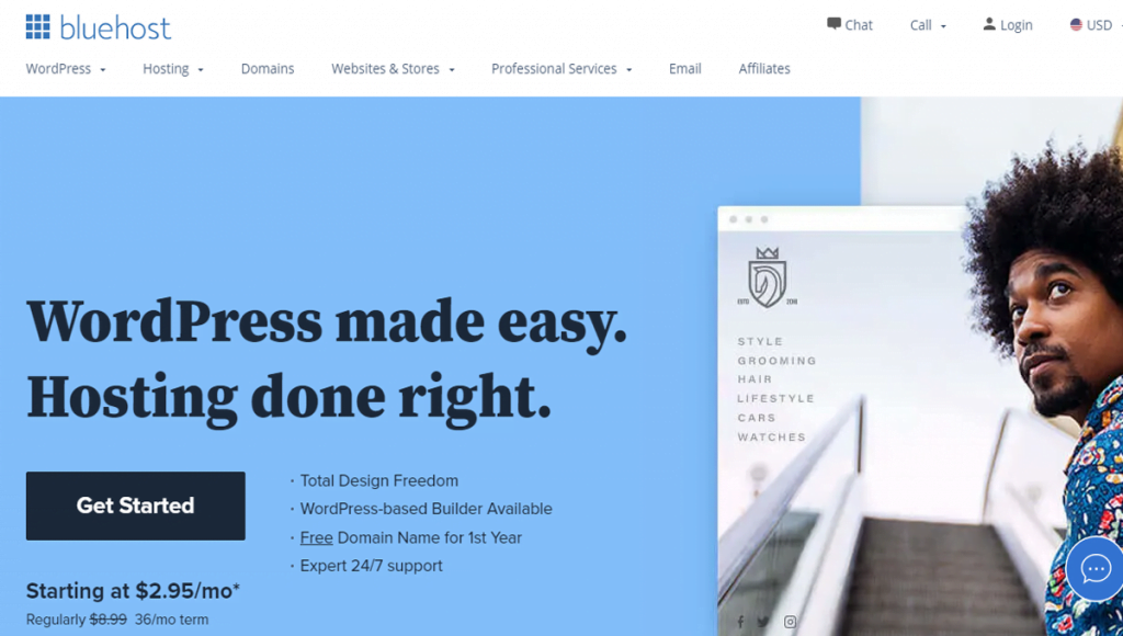 Best web hosting for WordPress-blue host