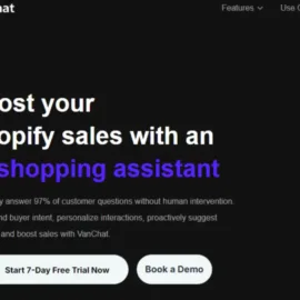 VanChat is an AI shopping assistant for Shopify stores, built on GPT-4 to easily boost sales and support your clients!